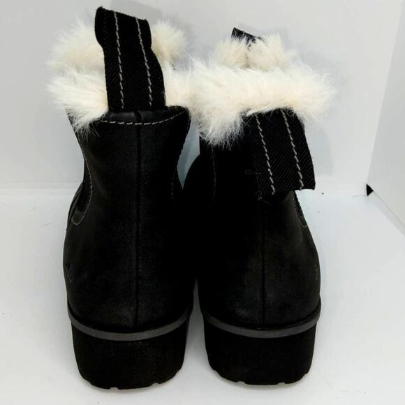 JBU Designer Womens NEW Faux Fur Lined Matte Black Chelsea Boots - sz. 6 1/2 - Picture 4 of 5